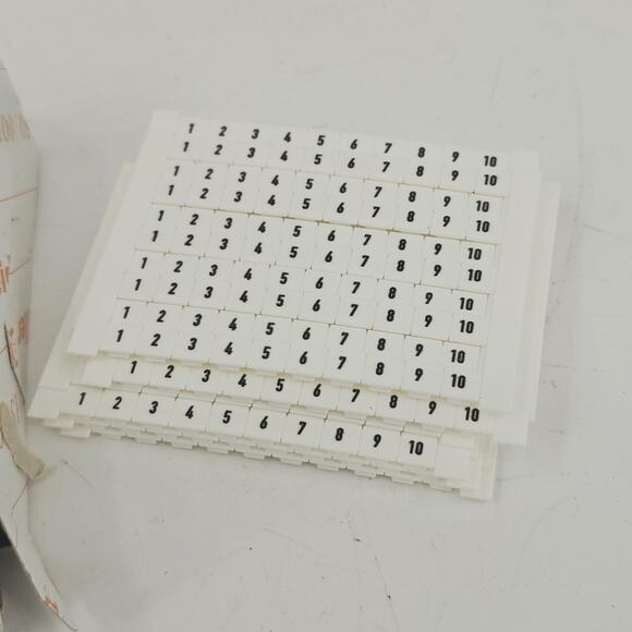 Weidmuller Marker 0518960001 DEK 6 FWZ 6 mm - 10 sheets x 1-10 tabs NEW - Picture 2 of 4